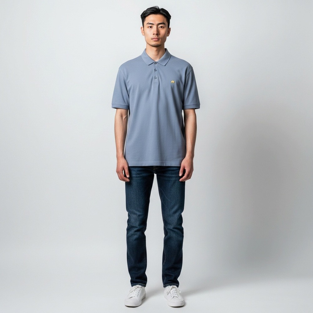 Banana Republic Polo Shirt XXL Blue Short Sleeve Cotton Stretch Elephant Logo
